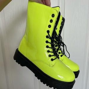 Neon biker  boots
